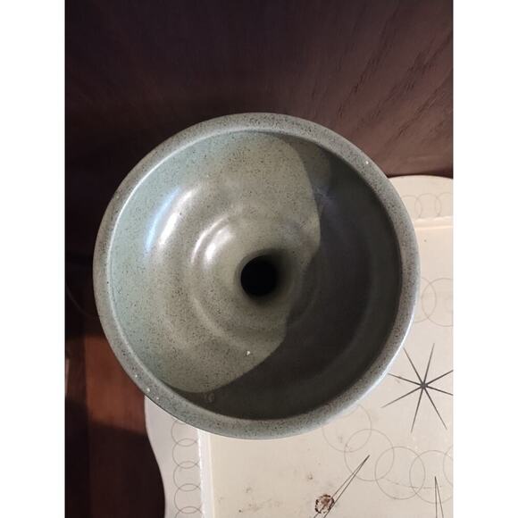 Vintage Haeger Pottery Planter Olive Green Pedestal Footed Compote - MCM - USA - Picture 2 of 6